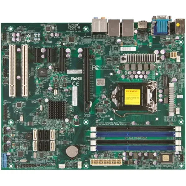 Supermicro MBD-C7Q67-H-B | C7Q67-H Socket LGA1155 Intel Q67 Express Chipset Atx System Board (Motherboard) Supports Core I3/I5/I7 Series DDR3 4X Dimm-image