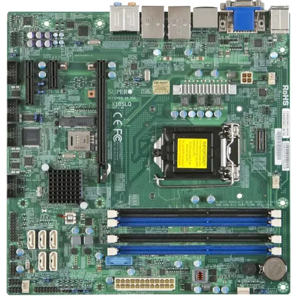 Supermicro MBD-X10SLQ-L-O | X10SLQ-L Socket LGA1150 Intel Q87 Express Chipset Micro-Atx System Board (Motherboard) Supports Celeron/Pentium V/Core I3/I5/I7 Series DDR3 2Xdimm-image