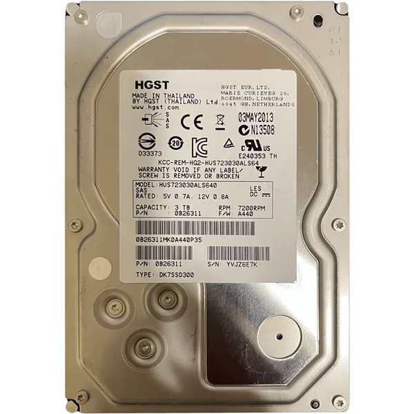 Hgst 0B26311 | Ultrastar 7K3000 Series 3TB 7200RPM SAS 6Gb/S 64MB Cache 512E 3.5-Inch Enterprise Hard Drive-image