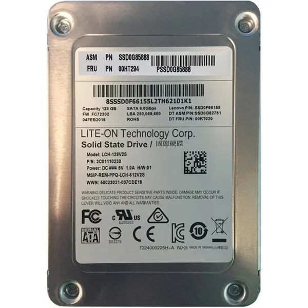Lenovo 00HT294 | 128GB Multi-Level Cell Sata 6Gb/S 2.5-Inch Solid State Drive-image