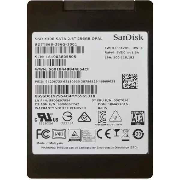 Lenovo 00KT016 | 256GB Multi-Level Cell Sata 6Gb/S 2.5-Inch Solid State Drive-image