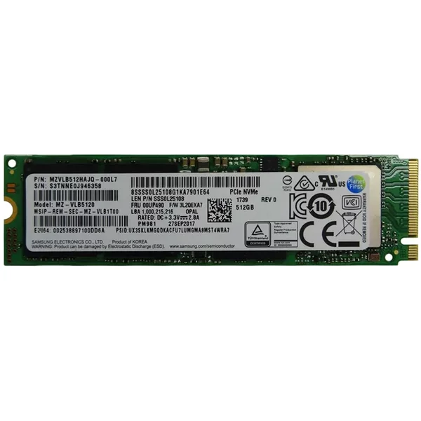 Lenovo 00UP490 | 512GB Triple-Level Cell Pci Express Nvme 3.0 X4 M.2 2280 Solid State Drive-image
