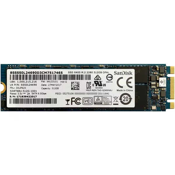 Lenovo 00UP620 | 512GB Triple-Level Cell Sata 6Gb/S M.2 2280 Solid State Drive-image