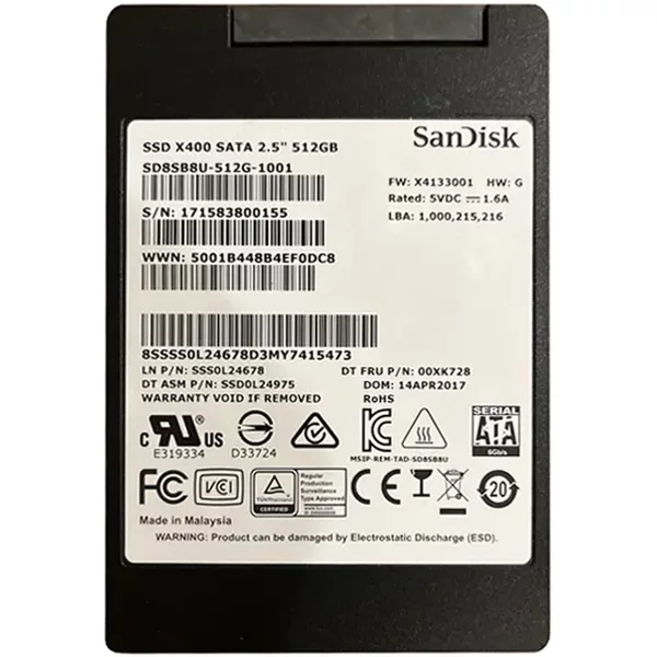 Lenovo 00XK728 | 512GB Sata 6Gb/S 2.5-Inch Solid State Drive-image