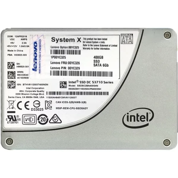 Lenovo 00YC326 | 400GB Multi-Level Cell Sata 6Gb/S Hot Swappable 2.5-Inch Solid State Drive-image