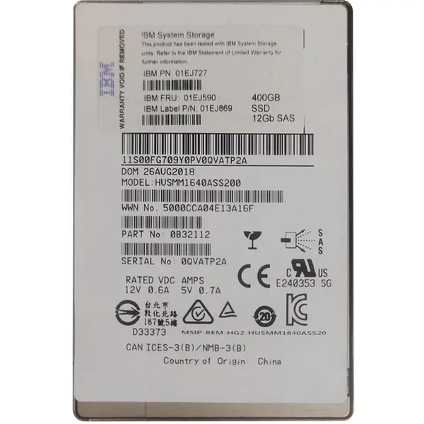 Ibm 01EJ727 | 400GB Sas 2.5-Inch Solid State Drive For Storage V3700 V2-image