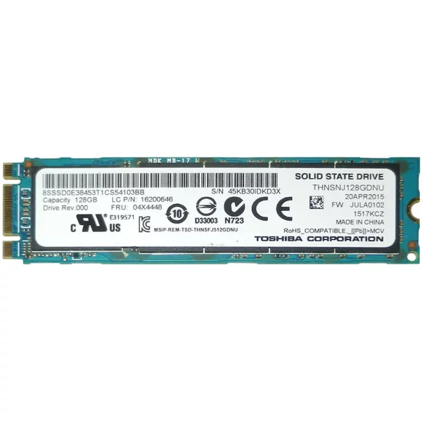 Lenovo 04X4448 | 128GB Multi-Level Cell Sata 6Gb/S M.2 2280 Solid State Drive-image