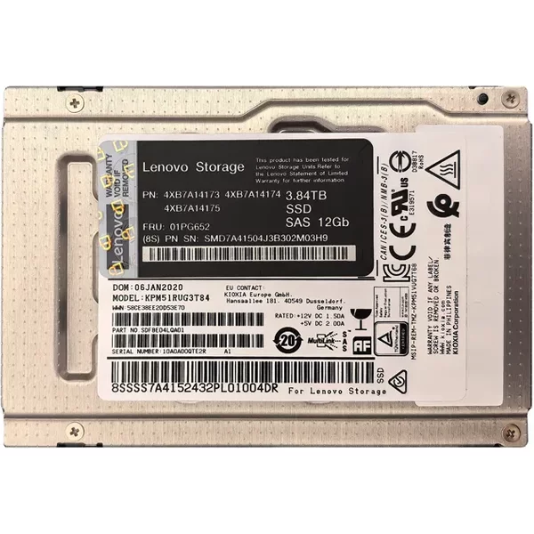 Lenovo 4XB7A14173 | 3.84TB Sas 12Gb/S Hot Swappable 2.5-Inch Solid State Drive For Thinksystem De Series-image