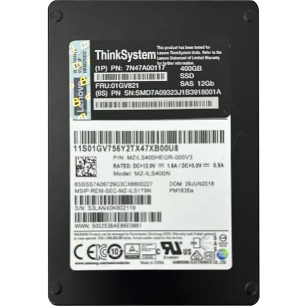 Lenovo 7N47A00117 | 400GB Sas 12Gb/S Hot Swappable 2.5-Inch Solid State Drive For Thinksystem-image