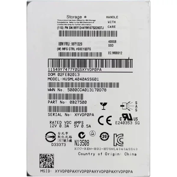 Ibm 99Y1244 | 400GB Multi-Level Cell Sas 6Gb/S 2.5-Inch Solid State Drive-image