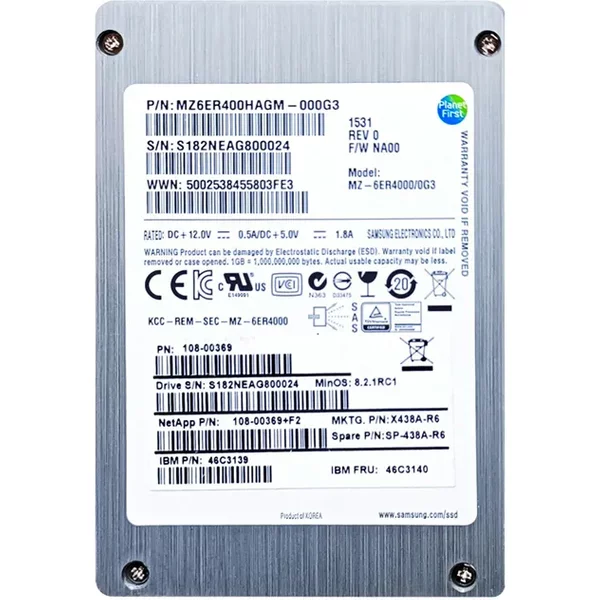Netapp 108-00369 | 400GB SAS 6Gb/S 2.5-Inch Solid State Drive For DS2246 Storageshelf-image