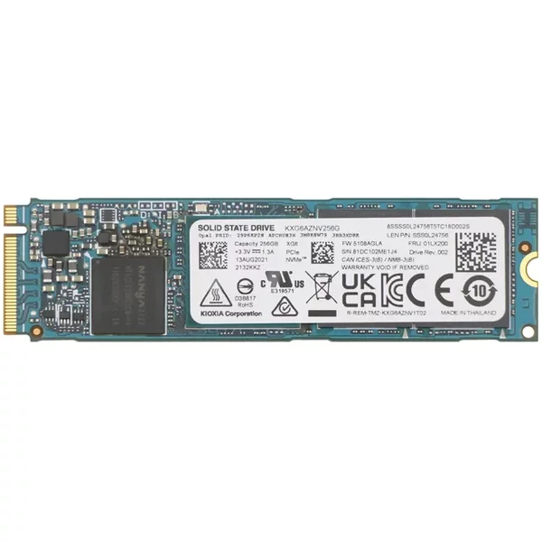 Toshiba KXG6AZNV256G | XG6 Series 256GB Tlc Pci Express 3.0 X4 Nvme Sed M.2 2280 Internal Solid State Drive-image