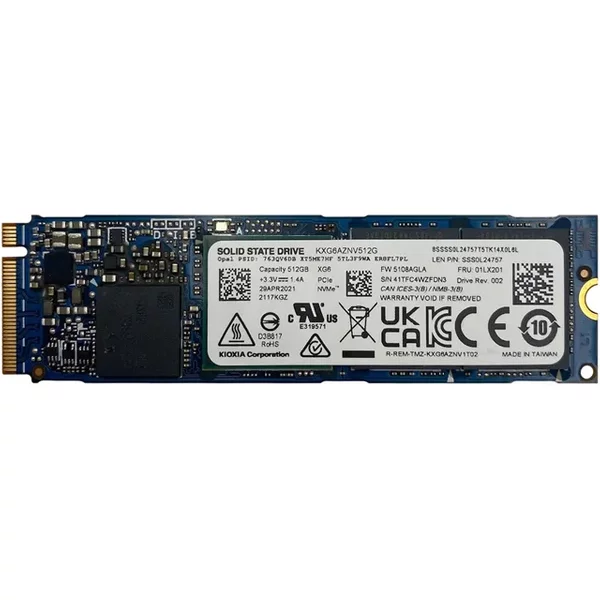 Toshiba KXG6AZNV512G | XG6 Series 512GB TLC PCI Express 3.0 X4 Nvme SED M.2 2280 Internal Solid State Drive-image
