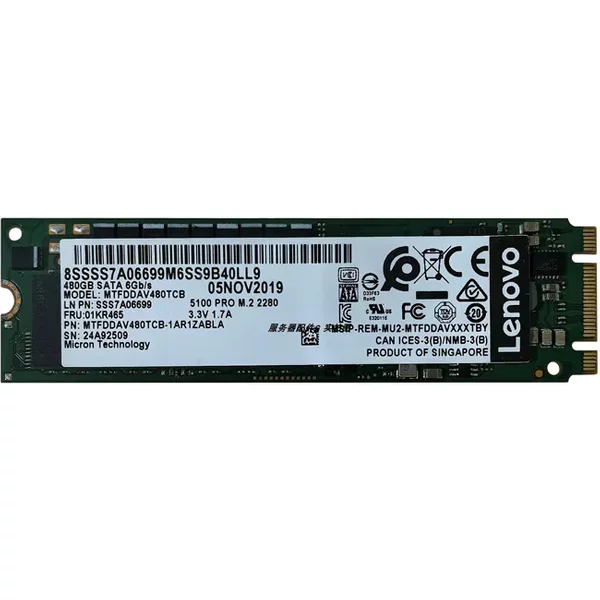 Micron MTFDDAV480TCB | 5100 Pro 480GB Etlc Sata 6Gb/S (Plp) M.2 2280 Internal Solid State Drive-image