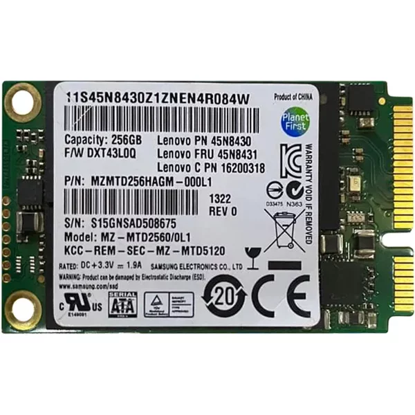 Samsung MZMTD256HAGM-000L1 | PM841 Series 256GB Triple-Level Cell Sata 6Gb/S Msata 1.8-Inch Solid State Drive-image