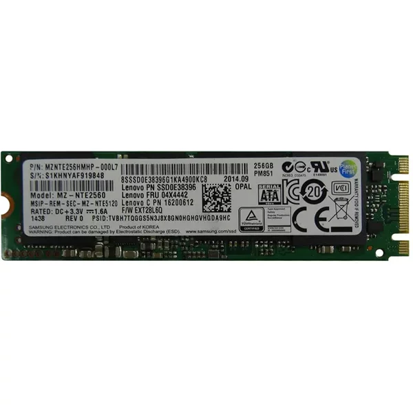 Samsung MZNTE256HMHP-000L7 | PM851 Series 256GB Triple-Level Cell Sata 6Gb/S M.2 2280 Solid State Drive-image