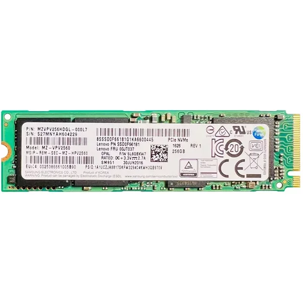 Samsung MZ-VPV2560 | SM951 Series 256GB Multi-Level Cell Pci Express Nvme 3.0 X4 M.2 2280 Solid State Drive-image