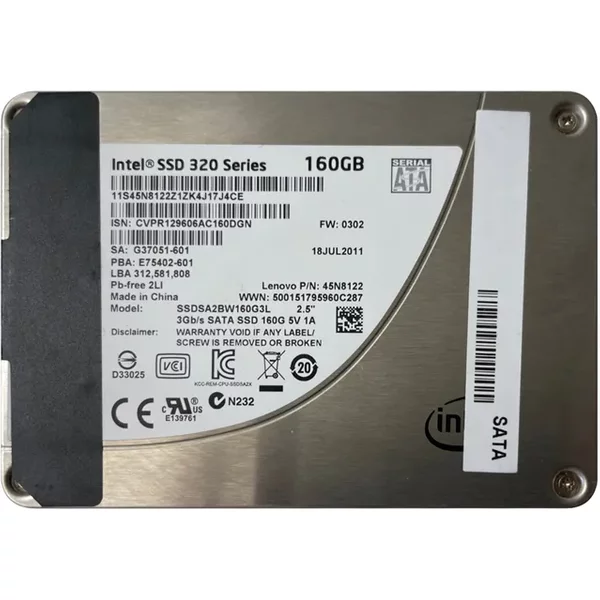 Intel SSDSA2BW160G3L | 320 160GB Multi-Level Cell Sata 3Gb/S 2.5-Inch Solid State Drive-image