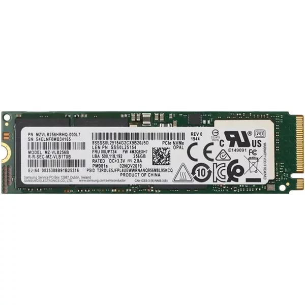 Lenovo SSS0L25154 | 256GB Tlc Pci Express 3.0 X4 Nvme M.2 2280 Internal Solid State Drive-image
