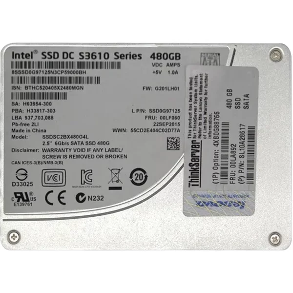 Lenovo 00LA892 | 480GB Sata 6Gb/S 2.5-Inch Solid State Drive For Thinkserver RD450-image