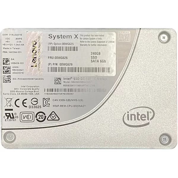 Lenovo 00WG626 | 240GB Multi-Level Cell Sata 6Gb/S Hot Swappable 2.5-Inch Solid State Drive-image