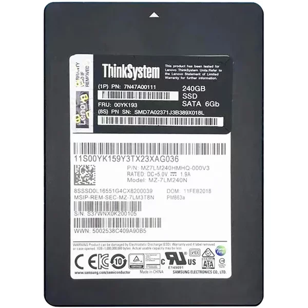 Lenovo 00YK193 | 240GB Sata 6Gb/S 2.5-Inch Internal Solid State Drive-image