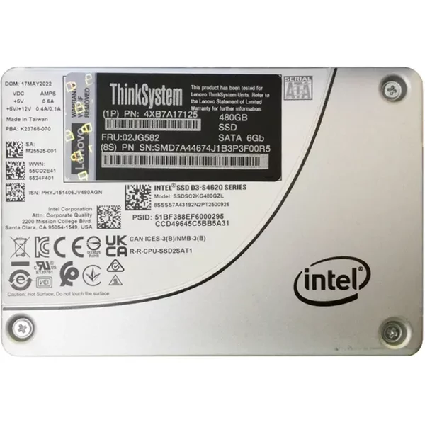 Lenovo 02JG582 | 480GB Sata 6Gb/S Mixed Use 2.5-Inch Solid State Drive-image
