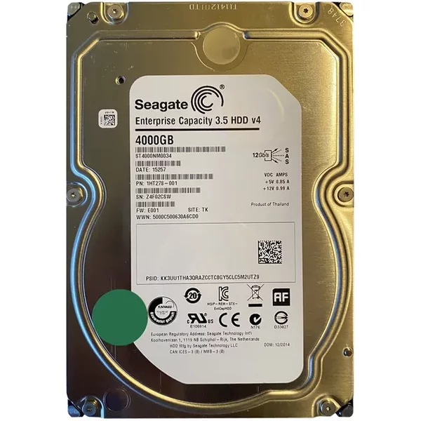Seagate ST4000NM0034 | Enterprise Capacity V.4 4TB 7200RPM SAS 12Gb/S 128MB Cache (512E) 3.5-Inch Hard Drive-image
