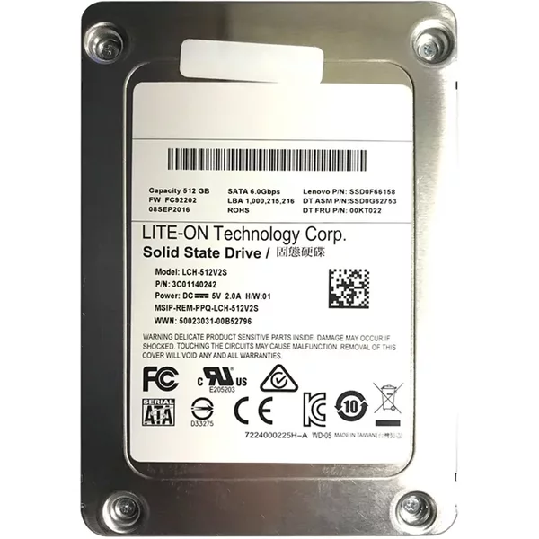 Lenovo 00KT022 | 512GB Sata 6Gb/S 2.5-Inch Internal Solid State Drive-image