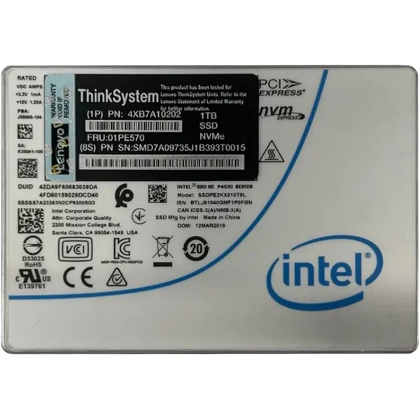 Lenovo 01PE570 | 1TB PCI Express 3.0 X4 Nvme Hot Swap U.2 2.5-Inch Internal Solid State Drive-image
