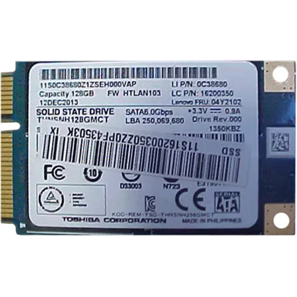 Lenovo 04Y2102 | 128GB Mlc Sata 6Gb/S Msata Internal Solid State Drive For Thinkpad Helix-image