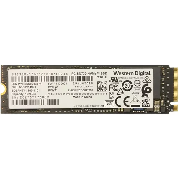 Lenovo 5SS0V14993 | 1TB Tlc Pci Express 3.0 X4 Nvme M.2 2280 Internal Solid State Drive-image