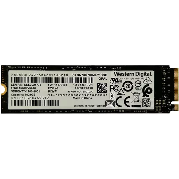 Lenovo 5SS0V26413 | 1TB Pci Express 3.0 X4 Nvme M.2 2280 Internal Solid State Drive-image