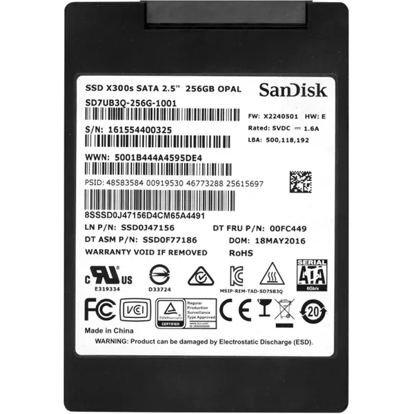 Lenovo SSD0F77186 | 256GB Sata 6Gb/S 2.5-Inch Internal Solid State Drive-image