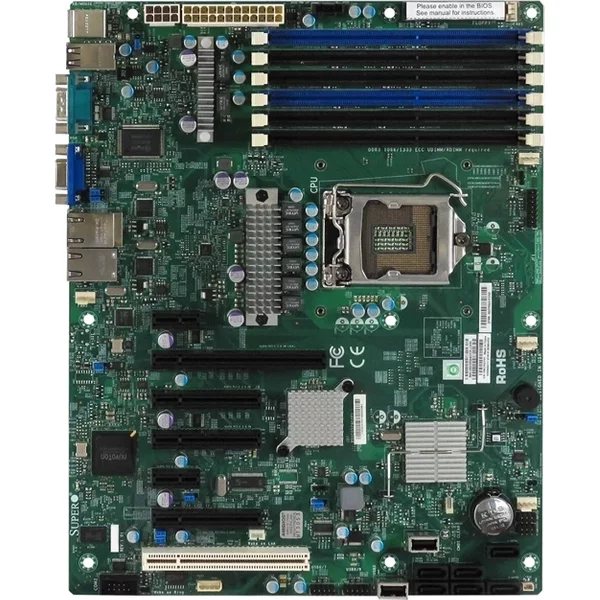 Supermicro X8SIA-O | X8SIA Socket LGA1156 Intel 3420 Chipset Atx System Board (Motherboard) Supports Xeon X3400/L3400/Core I3 Series DDR3 6X Dimm-image
