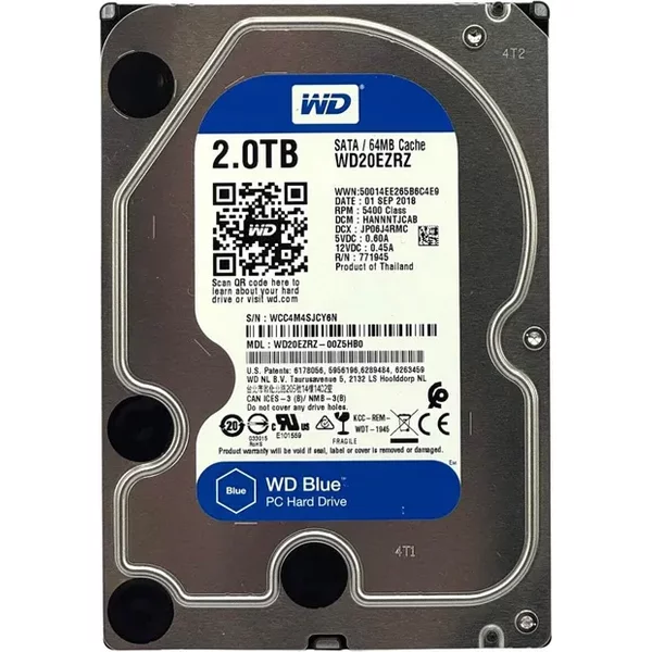 Western Digital WD20EZRZ | Blue 2TB 5400RPM Sata 6Gb/S 64MB Cache (Rohs) 3.5-Inch Hard Drive-image
