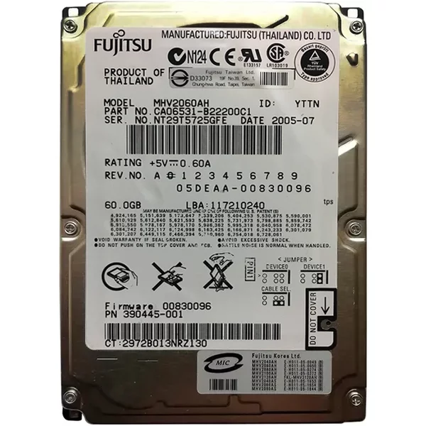 HP 390445-001 | 60GB 5400RPM IDE Ultra ATA/100 (ATA-6) 2.5-Inch Hard Drive-image