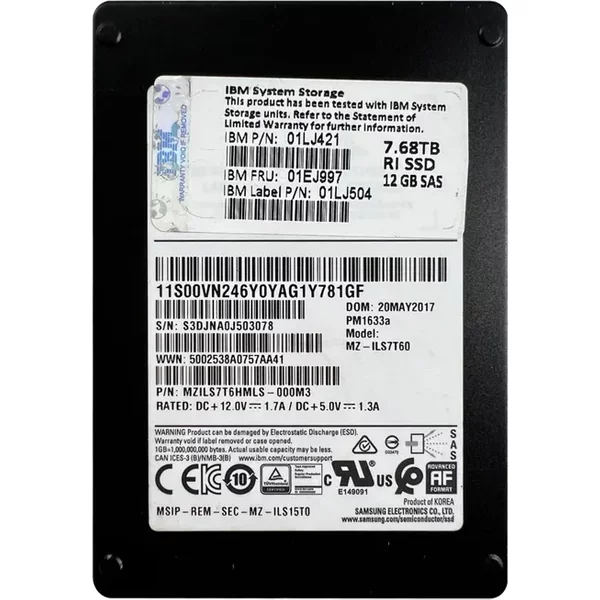 Ibm 01EJ997 | 7.68TB Sas 12Gb/S Read Intensive 2.5-Inch Solid State Drive-image