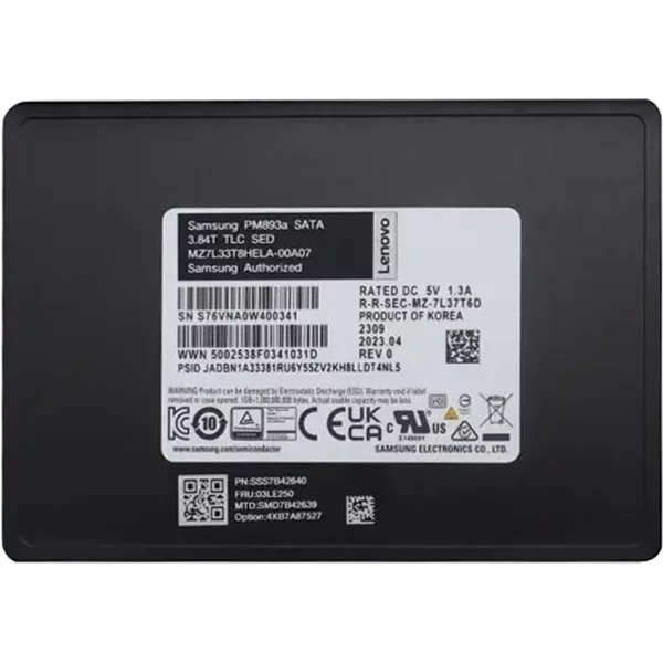 Lenovo 03LE250 | 3.84TB Sata 6Gb/S Read Intensive Hs 2.5-Inch Solid State Drive For Thinksystem-image