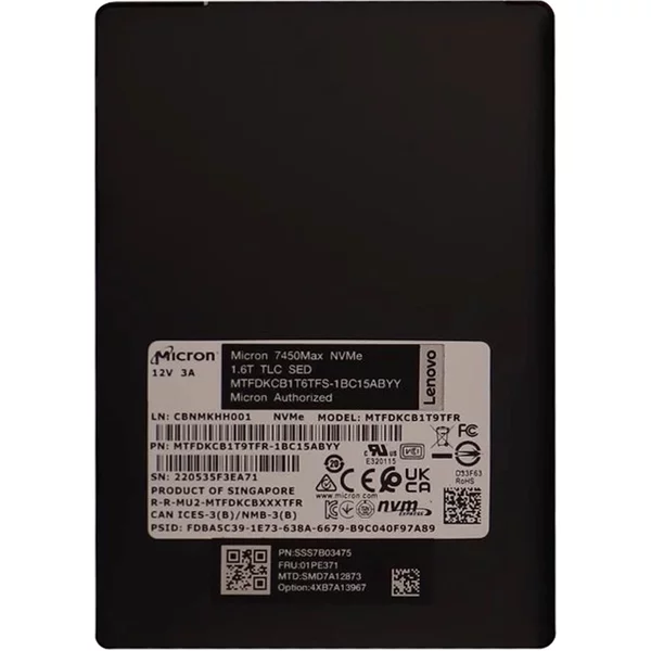 Lenovo 4XB7A13967 | 1.6TB Pci Express Nvme 4.0 X4 Mixed Use Hot-Swappable U.3 2.5-Inch Solid State Drive For Thinksystem-image