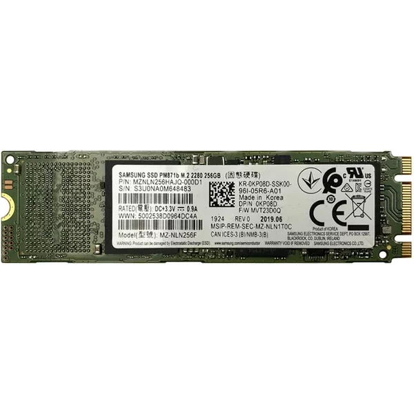 Samsung MZNLN256HAJQ-000D1 | Pm871B Series 256GB Triple-Level Cell Sata 6Gb/S Mainstream Endurance (AES-256) M.2 2280 Solid State Drive-image