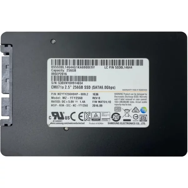Samsung MZYTY256HDHP-000L2 | Cm871A Series 256GB Triple-Level Cell Sata 6Gb/S 2.5-Inch Solid State Drive-image