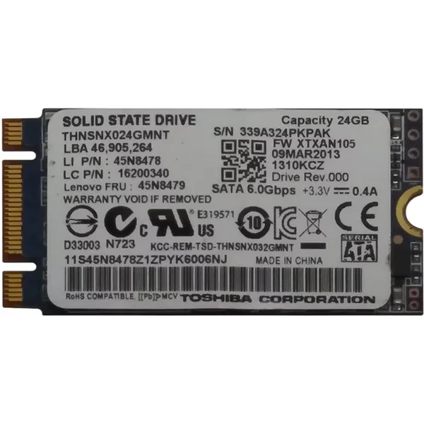 Toshiba THNSNX024GMNT | 24GB MLC Sata 6Gb/S M.2 2242 Internal Solid State Drive-image