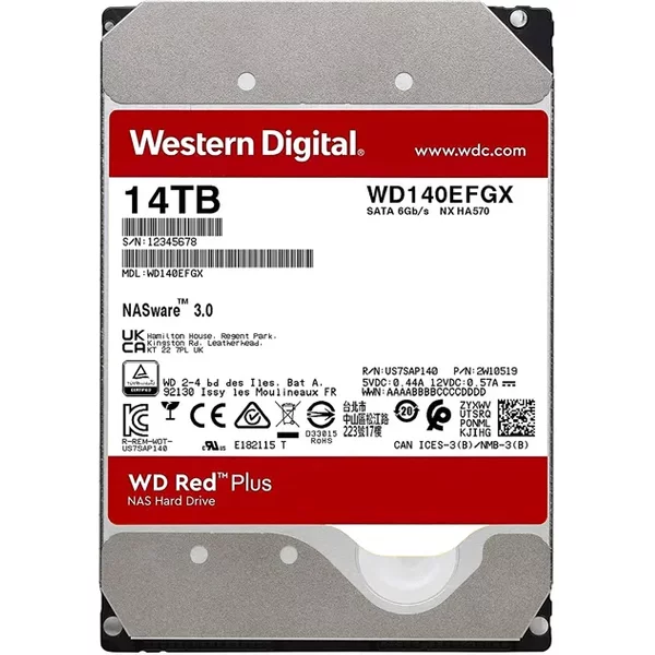 Western Digital WD140EFGX | Red Plus 14TB 7200RPM Sata 6Gb/S 512MB Cache 3.5-Inch NAS Hard Drive-image