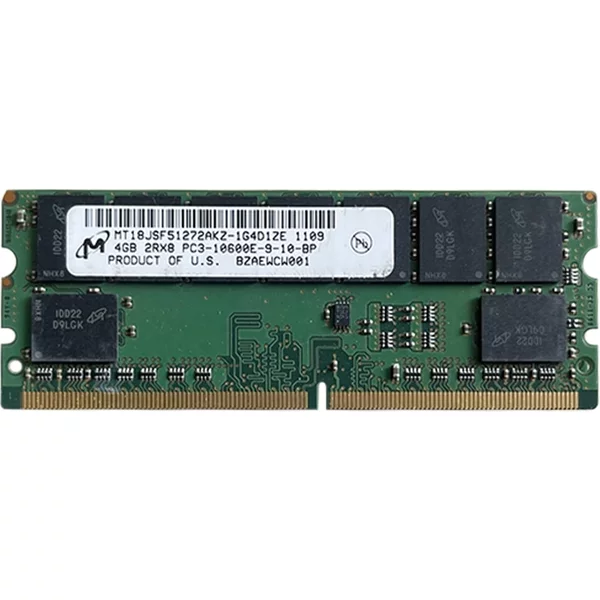 Micron MT18JSF51272AKZ-1G4D1 | 4GB Ddr3-1333Mhz PC3-10600 Ecc Unbuffered Mini-Udimm CL9 2Rx8 1.5V 244-Pin Memory Module-image
