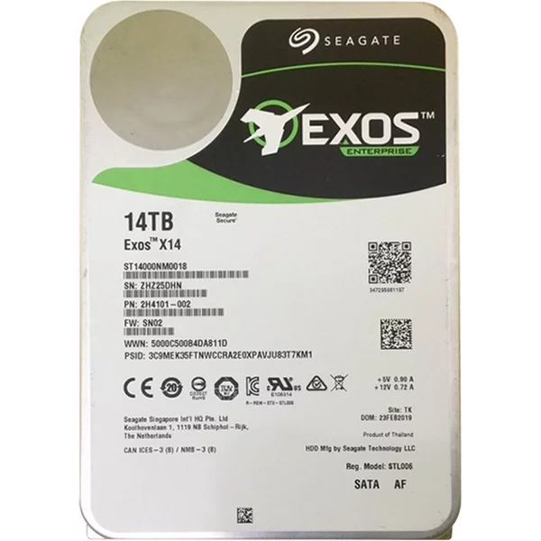 Seagate ST14000NM0018 | Exos X14 14TB 7200RPM Sata 6Gb/S 256MB Cache 512E 3.5-Inch Hard Drive-image