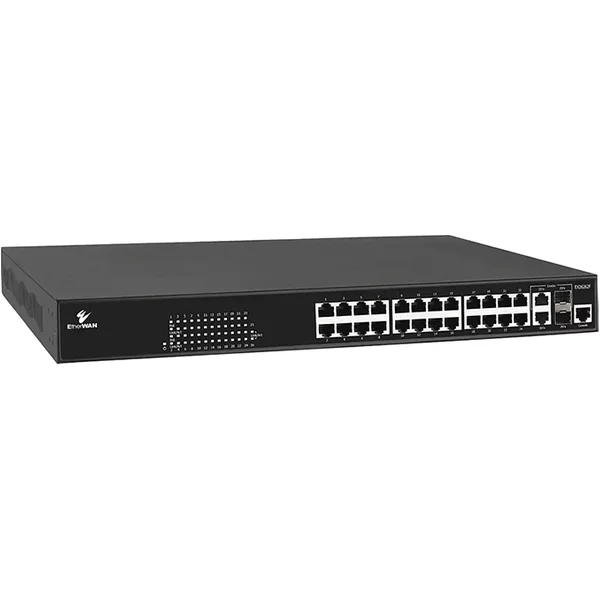 Etherwan EX26262F | 24-Ports Gigabit Ethernet Poe And 2-Ports Gigabit Ethernet SFP Combo Managed Ethernet Switch-image