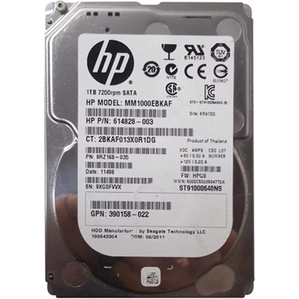 HP 614828-003 | 1TB 7200RPM Sata 3Gb/S SFF Hot-Pluggable 2.5-Inch Midline Hard Drive For Gen1/7 Proliant Server/Storage Array-image