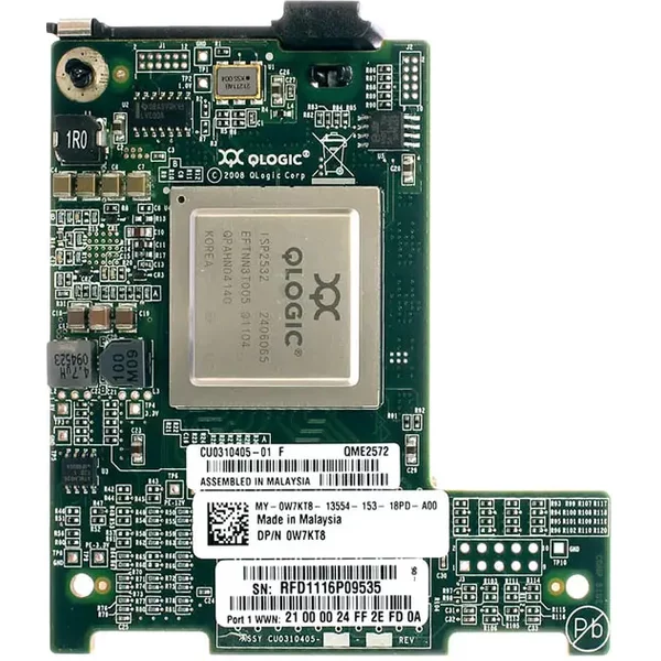 Dell MPW51 | QME2572 Dual Port Fibre Channel 8Gb/S Mezzanine Host Bus Adapter-image