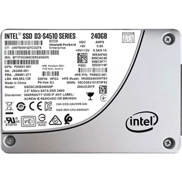 Hp P05951-001 | 240GB Sata 6Gb/S Read Intensive 2.5-Inch Solid State Drive-image